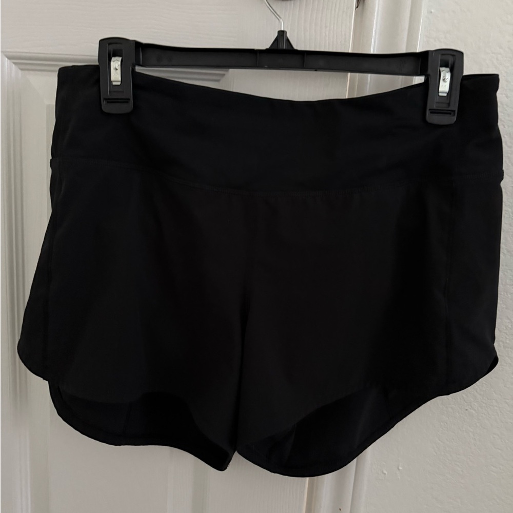 Lululemon Athletica Black Athletic Shorts with Curved Hem